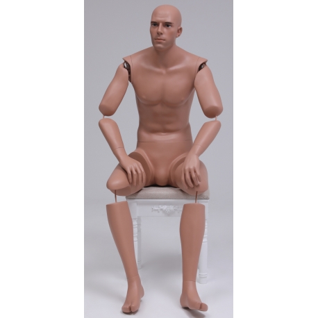 ARTICULATED SITTING Military Male Mannequin MSA09-ART